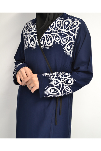 Bilenler Ring Patterned Double Breasted Prayer Dress – Side Tie, Comfortable Fit Size 36–46