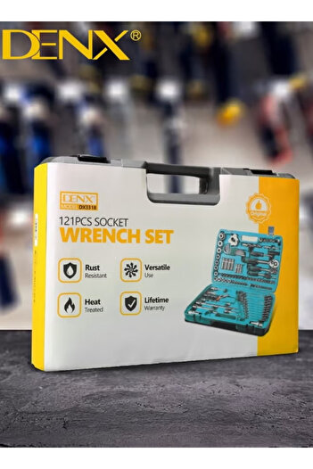 Denx Mechanical Car Repair Tool Set DX3318 – 121-Piece Complete Kit Including Socket Heads, Wrenches