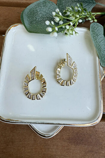 AURA ATELIER Steel Serrated Design Earrings