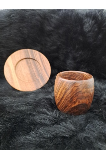 Toyaso Handmade Walnut Wood Coffee Cup Coaster Natural Wooden Coffee Cup-Coaster Eco-Friendly 1Pcs