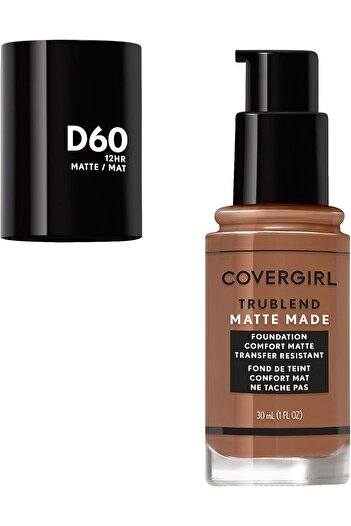 covergirl TruBlend Matte Made Liquid Foundation, D60 Toasted Almond, 1 Fl Oz (Pack of 1)