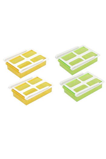 Generic 4-Pack Green/White Refrigerator Storage Box