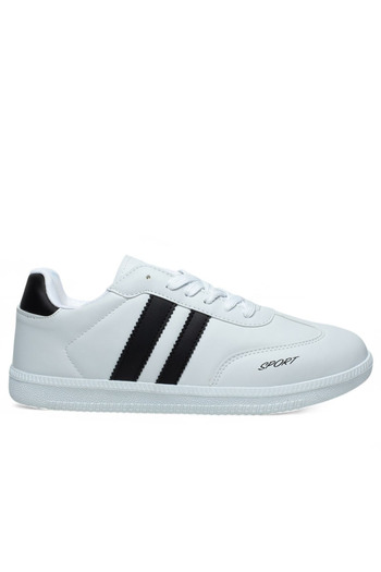 Volis White Memory Foam Sole Daily Lace-Up Men's Sneaker Shoes