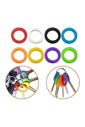 Zamo Set Key Rings, Zamo®, for Organization, Diameter 22mm, Elastic, Various Colors, 8 pcs