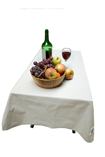 Exve Exclusive Beige Plain Happy Cotton Woven Eco-Friendly Camping Caravan Tablecloth 150 cm