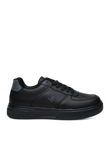 Volis Black Memory Foam Sole Daily Lace-Up Unisex Sneaker Shoes