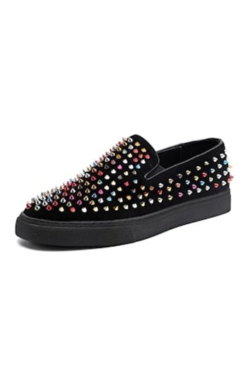 Zamo Men's Shoes, Zamo®, Kampen, Synthetic Leather, Suede Imitation with Colored Studs, No Closure, Blac