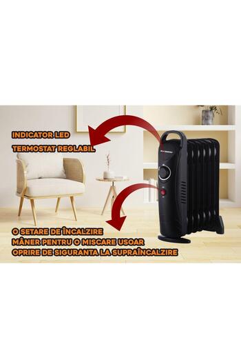 Hausberg Electric oil heater HB-8940, single heating stage, 800-1000 W, 7 elements