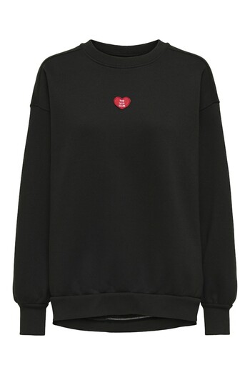 ONLY Women's Black Onlevisa L/S Oversized O-Neck Swt Sweatshirt 15358294-Black