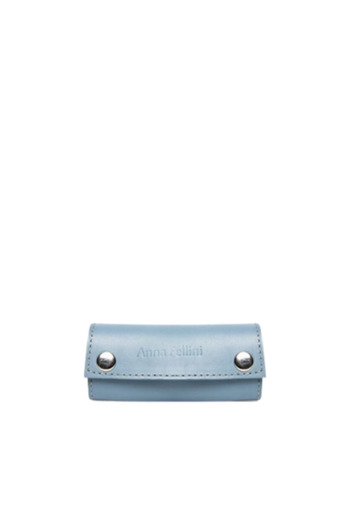 ANNA FELLINI Women's Leather Keyholder Bag, ANNA FELLINI, Blue, 15x12x0 cm