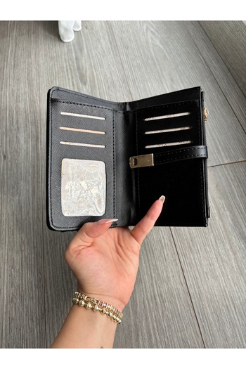 yako Verde Medium Size Women's Wallet with Knitted Pattern, Zipper and Card Holder Compartment