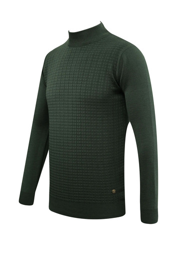Çizgi Triko Men's Half Fisherman Sweater Patterned Steel Knitting Classic Mold