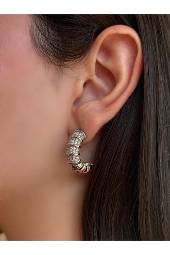 Twinssis Accessories Special Design Stone Spiral Hoop Earrings