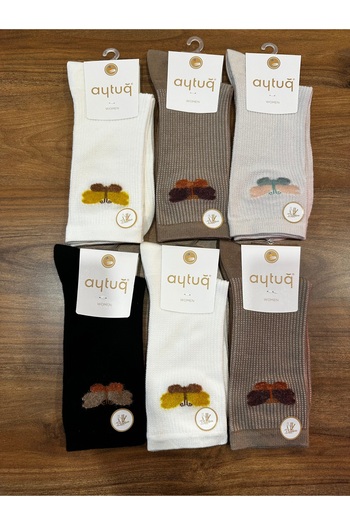 Aytuğ Premium Women's Bamboo Breathable Comfortable Seamless Socks 6 Pack