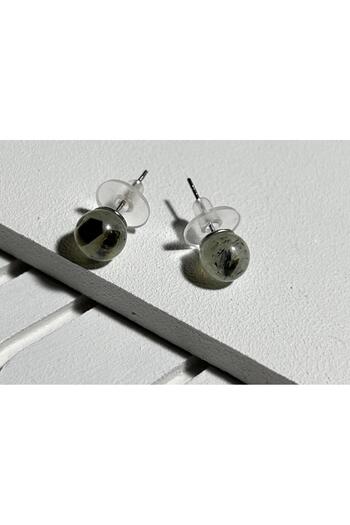 julee.co Pri̇nayt Natural Stone Steel Ball Earrings