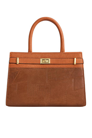 Generic Stylish Ladies Handbag – Gold Buckle, PU Leather