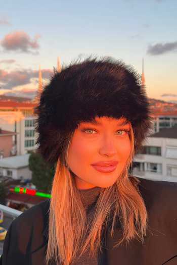 Mavelle Women's Black Russian Style Kalpak |   Slavic, Mongolian Faux Fur Women's Hat