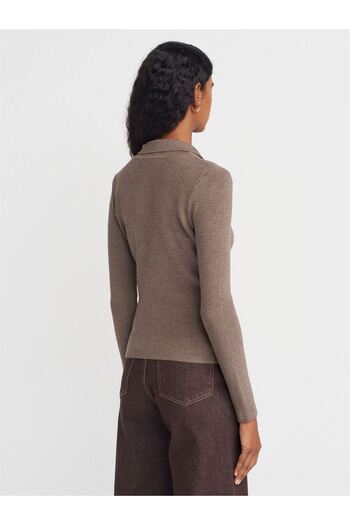Dilvin Stand Collar Snap Knitwear Sweater