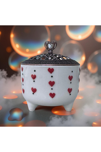 Çiporcal Antique Red Heart Sugar Bowl