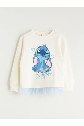 LC Waikiki Create Your Style from Uzg Store |   Crew Neck Stitch Printed Girls' Sweatshirt
