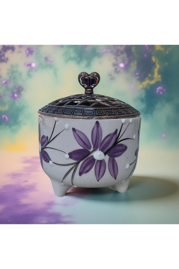 Çiporcal Antique Lilac Star Flower Sugar Bowl