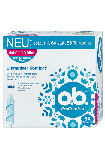 o.b. Pack of 65 sanitary napkins, O.B., Textile, White