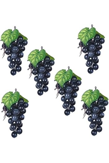 Generic 6 Pcs Artificial Grapes Fake Grape Bundles Simulation Lifelike Fruit Clusters Hanging Orname