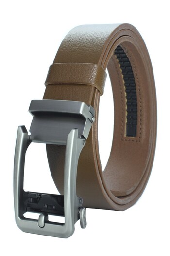 derikem Men's 100% Genuine Buffalo Leather Automatic Buckle Belt