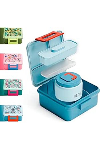 Generic BEOLA Lunch Box for Kids with Food Jar Inside, Multi Compartment Bento Lunch Box with 240ml Food The