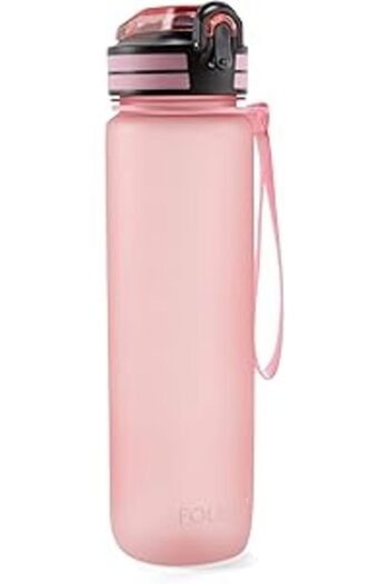 Generic FOLELLO 1L Tritan Water Bottle with Motivational Time Marker | Leakproof Sipper Bottle for Gym, Offi