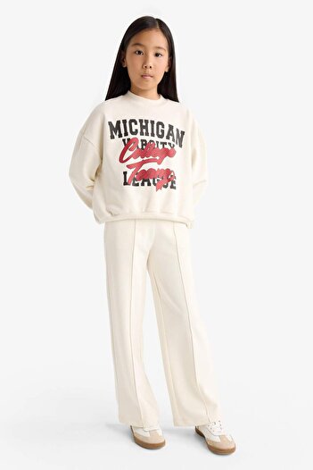 DeFacto Girl's 2-Piece Set Printed Sweatshirt Sweatpants F2564A825Au