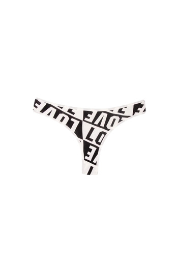 LİBELLA İÇ GİYİM Women's White Love Printed Cotton Lycra Brezilian Panties 2 Pack
