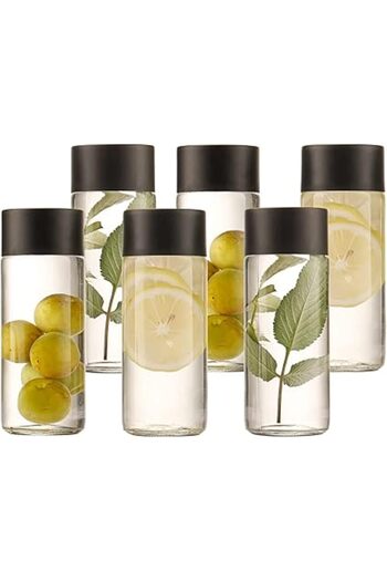 Generic FUFU 6-Pack 8oz glass Juice Bottles Reusable Water Bottles to work great as Sensory Bottles and Smoo