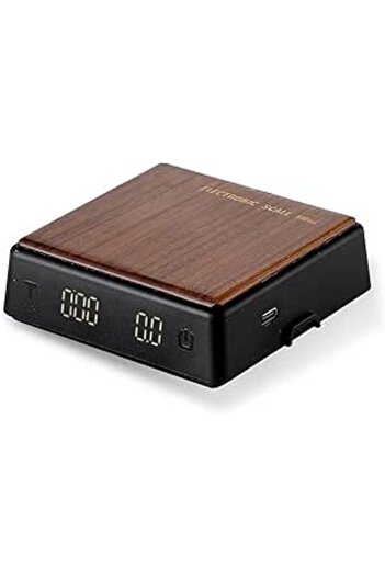 Generic NALACAL Mini Coffee Digital Scale, Kitchen Electronic Scale, 0.1g Precision, 1000g Max, Walnut Wood,