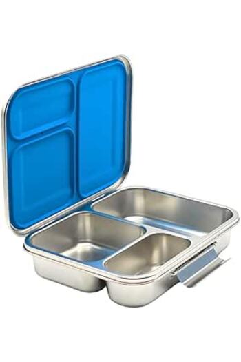 Generic Stainless Steel Bento Lunch box for kids & Adults, Insulated Stainless Steel Lunch box 3 Compartment