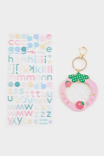 DeFacto Women's Strawberry Themed Letter Charm Keychain G1019Axns