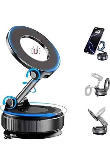 Generic AFFIXO Magnetic Car Phone Holder – 360° Rotatable Suction Mount for Dashboard & Windshield – St
