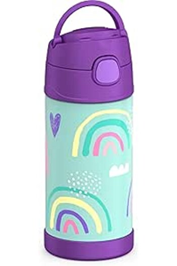 Generic THERMOS FUNTAINER STAINLESS STEEL KIDS RAINBOWS BOTTLE 355ML, F40123RA, KIDS WATER BOTTLE WITH STRAW