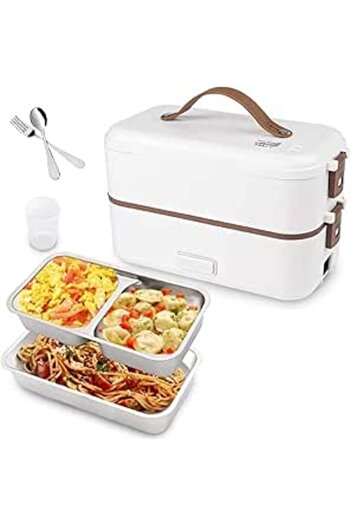 Generic Beauenty Electric Lunch-Bento Box Container -304 Stainless Steel with Removable Compartments Heater
