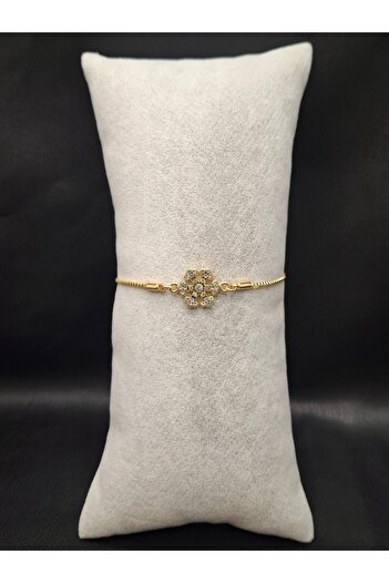 Han Ticarethane Gold Color Stone Snowflake Model Bracelet