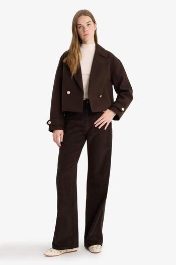 DeFacto Regular Fit Buttoned Cashmere Coat F1217Ax25Wn
