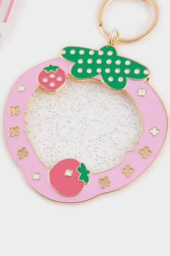 DeFacto Women's Strawberry Themed Letter Charm Keychain G1019Axns