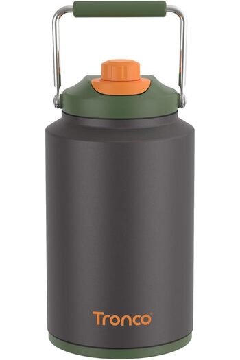 Generic Tronco 1 Gallon Water Bottle, 2-in-1 Lid, Flip Straw and Spout, 128 oz Stainless Steel Vacuum Insula