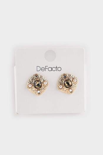 DeFacto Women's Gold Earrings F6833Axns