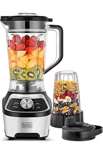 Generic BLACK+DECKER High-Speed Blender, 1200W Motor, 1.85L BPA-Free Jar, 500ml Travel Cup, 20,000 RPM, 6-Bl