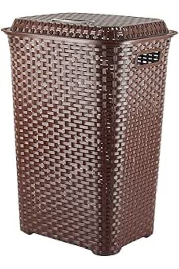 Generic Cello Eliza Plastic Laundry Bag/Basket, 50 litres, Dark Brown