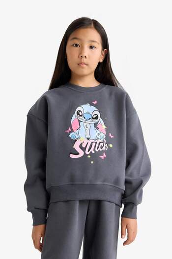 DeFacto Kız Çocuk Disney Lilo & Stitch 2'li Takım Sweatshirt Eşofman Altı G1020A825WN