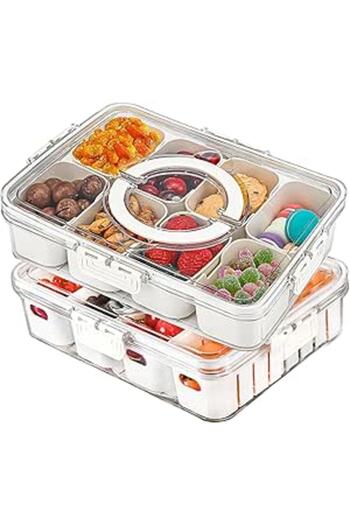 Generic Food Storage Containers with Lids, Fridge Organizers for Fresh Produce with Four Compartments, Remov