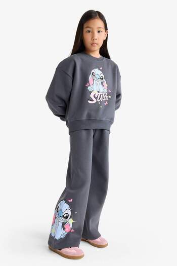 DeFacto Kız Çocuk Disney Lilo & Stitch 2'li Takım Sweatshirt Eşofman Altı G1020A825WN