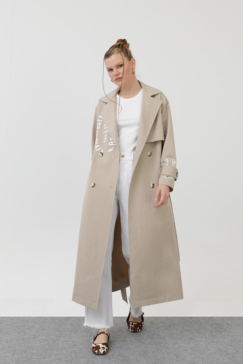 Modamorfo Women's Printed Trench - 32139Trc